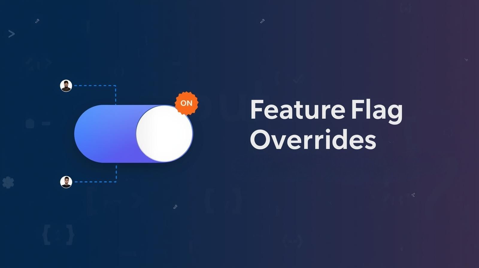 Feature flag overrides dashboard showing user and team targeting states